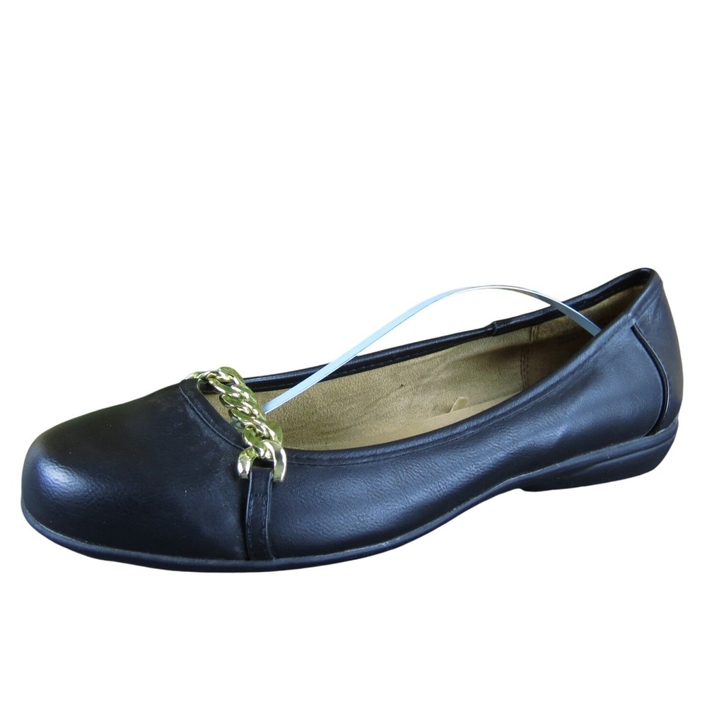 White Mountain Women Giant Flat‎ Black Synthetic Sz 9 Wide Gently Used 2025